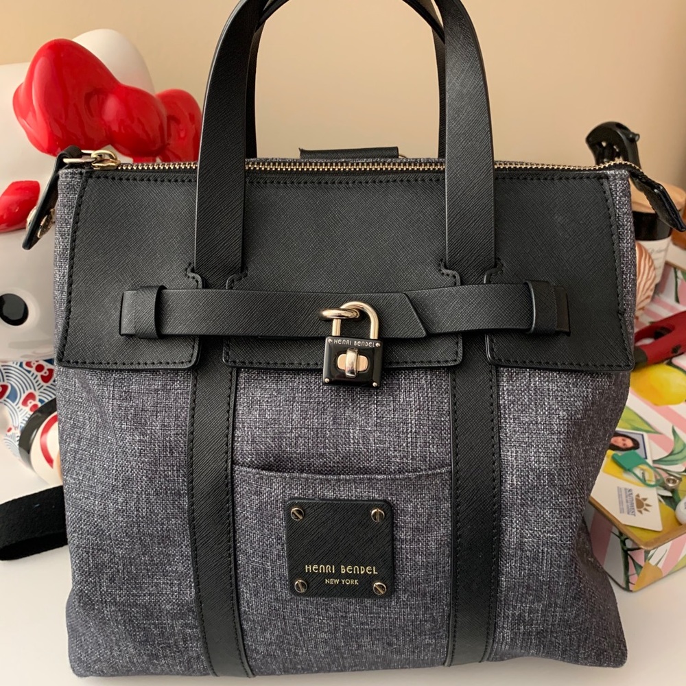 Henri bendel mini canvas backpack
